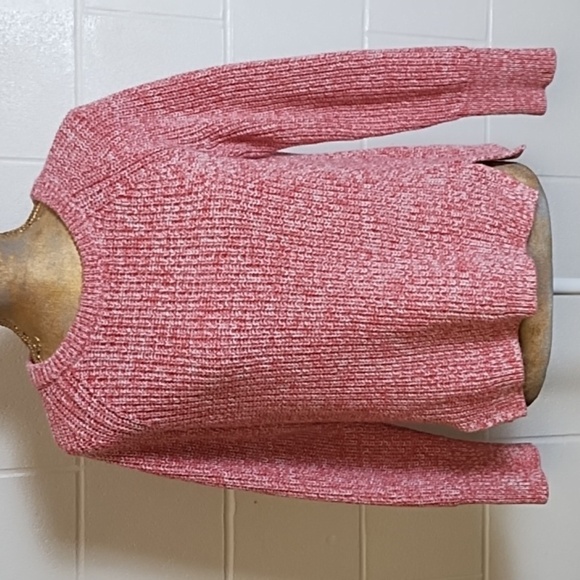 Gap Coral Chunky Cotton Knit Wide Crewneck Sweater - Picture 1 of 10